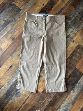 Talbots Khaki Cropped Straight-Leg Pants